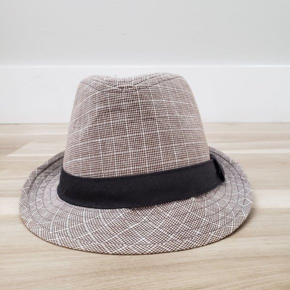 Karako Men's Houndstooth Pattern Fedora Hat Brown - One Size - Picture 2 of 8